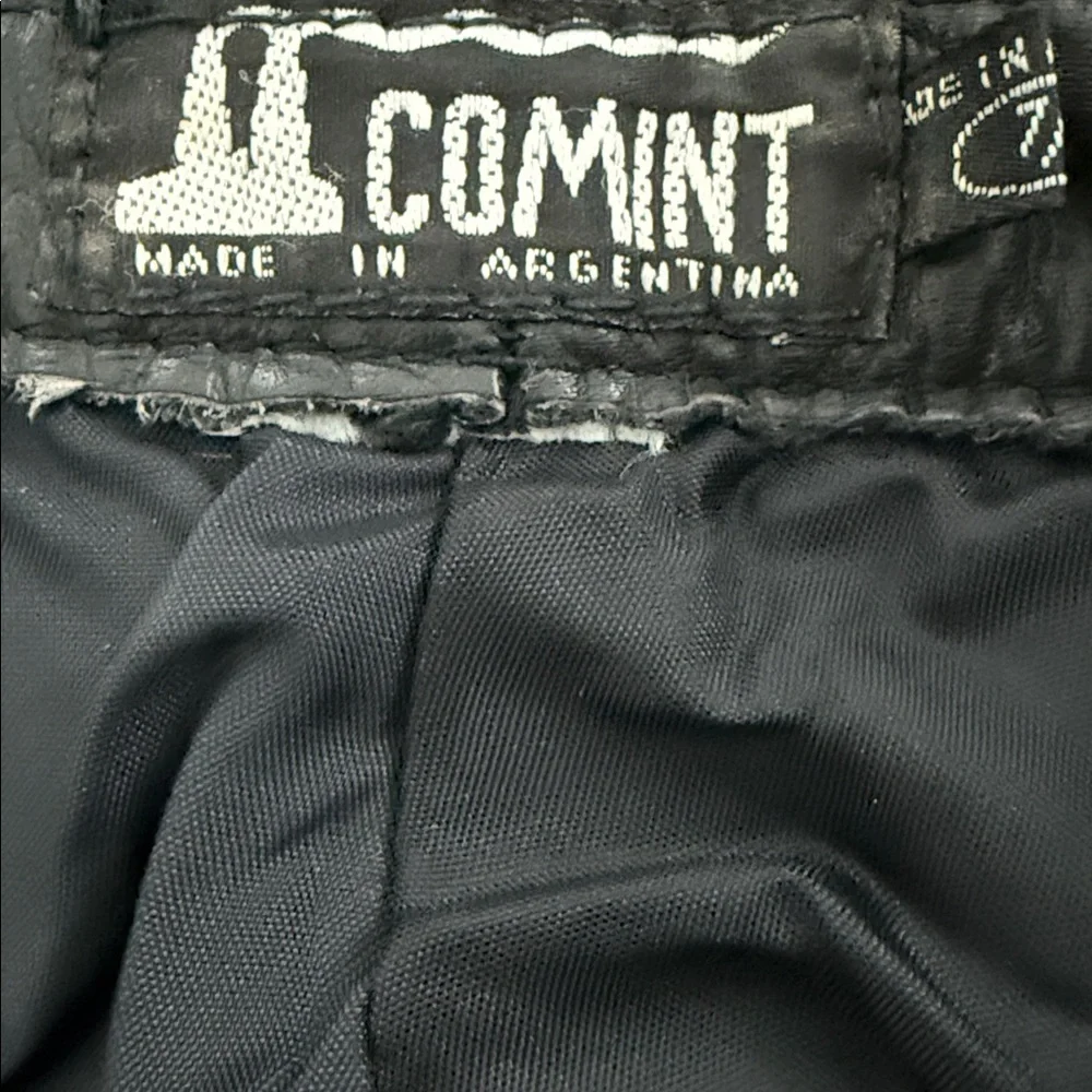 Comint Vintage 90s Argentina Black Leather Pencil Mini Skirt US 6